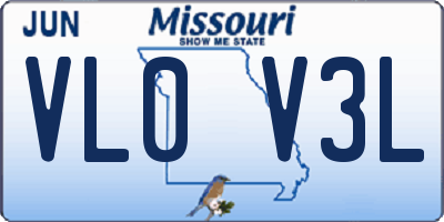 MO license plate VL0V3L