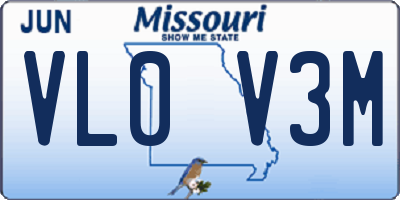 MO license plate VL0V3M