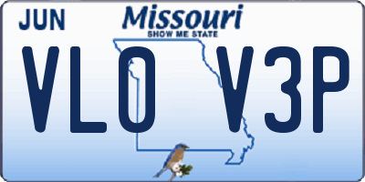 MO license plate VL0V3P