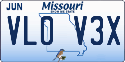 MO license plate VL0V3X