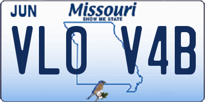 MO license plate VL0V4B