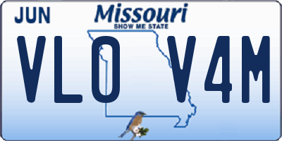 MO license plate VL0V4M