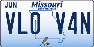 MO license plate VL0V4N