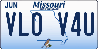 MO license plate VL0V4U