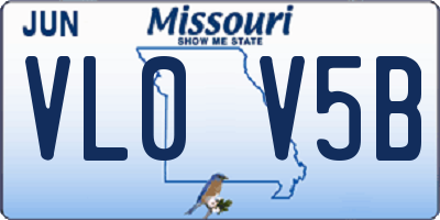 MO license plate VL0V5B