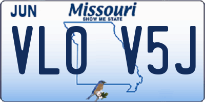 MO license plate VL0V5J