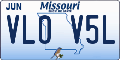 MO license plate VL0V5L