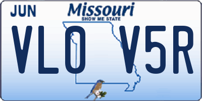 MO license plate VL0V5R