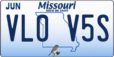 MO license plate VL0V5S