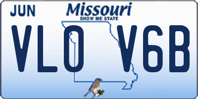 MO license plate VL0V6B
