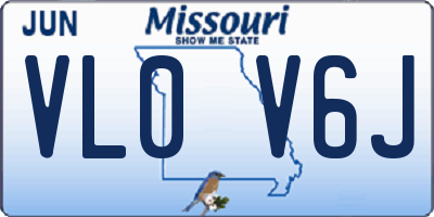 MO license plate VL0V6J