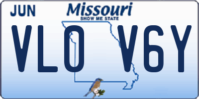 MO license plate VL0V6Y