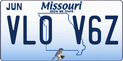 MO license plate VL0V6Z