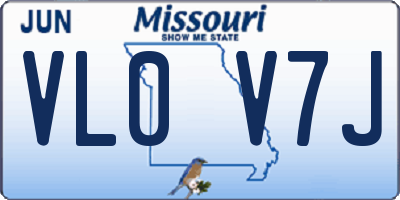 MO license plate VL0V7J