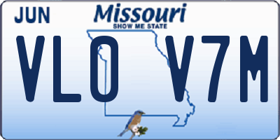 MO license plate VL0V7M
