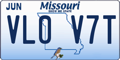 MO license plate VL0V7T