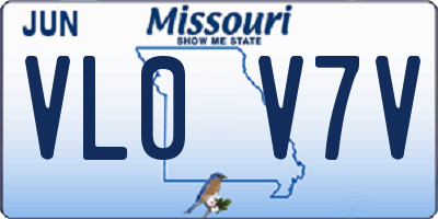 MO license plate VL0V7V