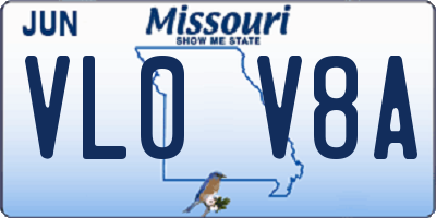 MO license plate VL0V8A