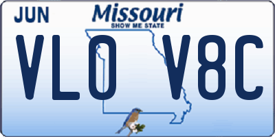 MO license plate VL0V8C