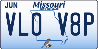 MO license plate VL0V8P