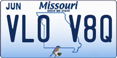 MO license plate VL0V8Q