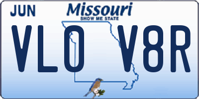 MO license plate VL0V8R