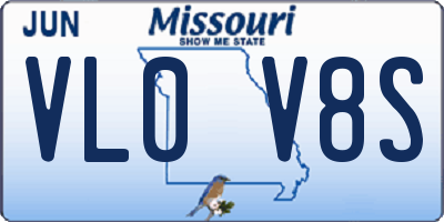 MO license plate VL0V8S