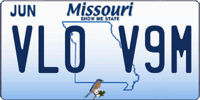 MO license plate VL0V9M