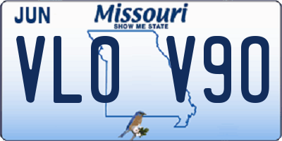 MO license plate VL0V9O