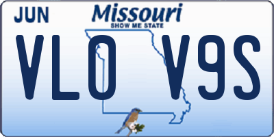 MO license plate VL0V9S