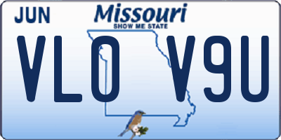 MO license plate VL0V9U