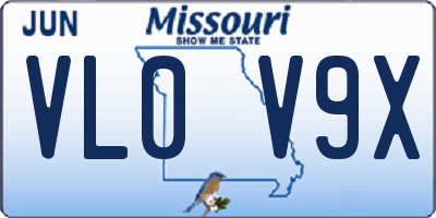 MO license plate VL0V9X