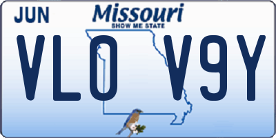 MO license plate VL0V9Y