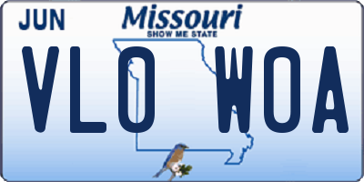 MO license plate VL0W0A