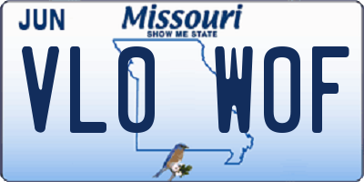 MO license plate VL0W0F