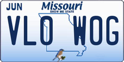 MO license plate VL0W0G