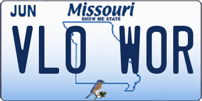 MO license plate VL0W0R