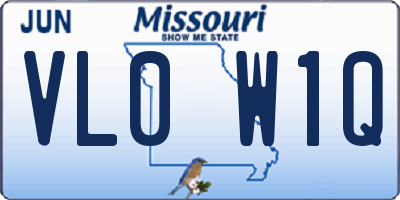 MO license plate VL0W1Q