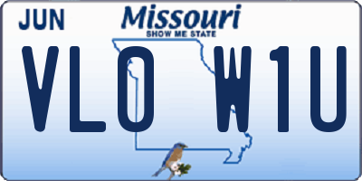 MO license plate VL0W1U