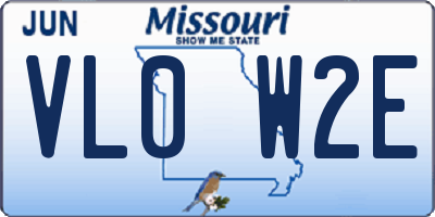 MO license plate VL0W2E