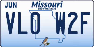 MO license plate VL0W2F