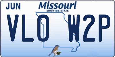 MO license plate VL0W2P