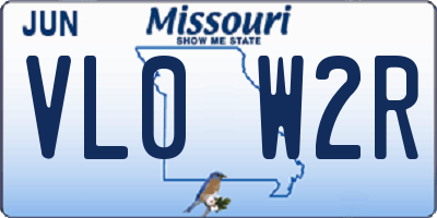 MO license plate VL0W2R