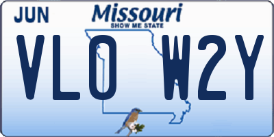 MO license plate VL0W2Y