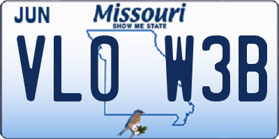 MO license plate VL0W3B