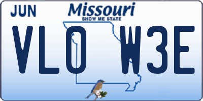 MO license plate VL0W3E