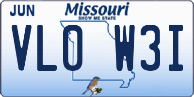 MO license plate VL0W3I