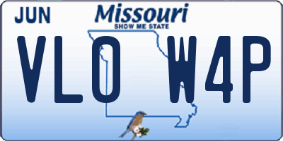 MO license plate VL0W4P