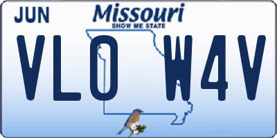 MO license plate VL0W4V