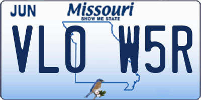 MO license plate VL0W5R